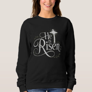 Sudadera Él ha resucitado Cruz Diseño Cristiano