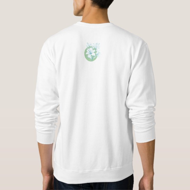 Sudadera ¡Él ha RESUCITADO! - Lirio verde + azul turquesa (Reverso)