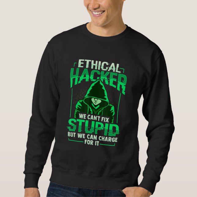 Sudadera El hacker ético Gorra blanco hacker ciberseguridad (Anverso)