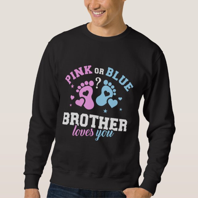 Sudadera El hermano rosa o azul te ama el divertido día del (Anverso)
