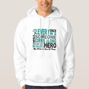 Sudadera El héroe del cáncer ovárico viene adelante MAM