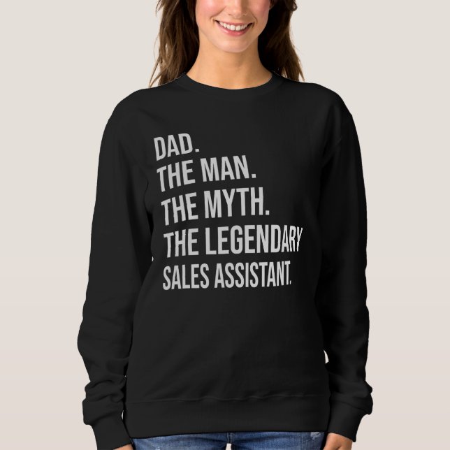 Sudadera El hombre el mito el legendario asistente de venta (Anverso)