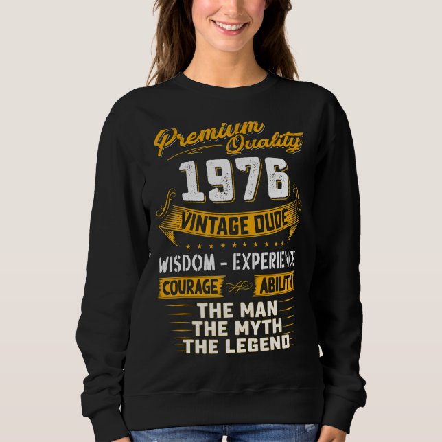 Sudadera El hombre la leyenda del mito 1976 46º cumpleaños  (Anverso)