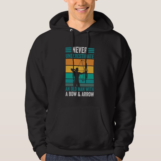 Sudadera El Hombre Mayor De Arquero Con Arco Y Flor (Anverso)