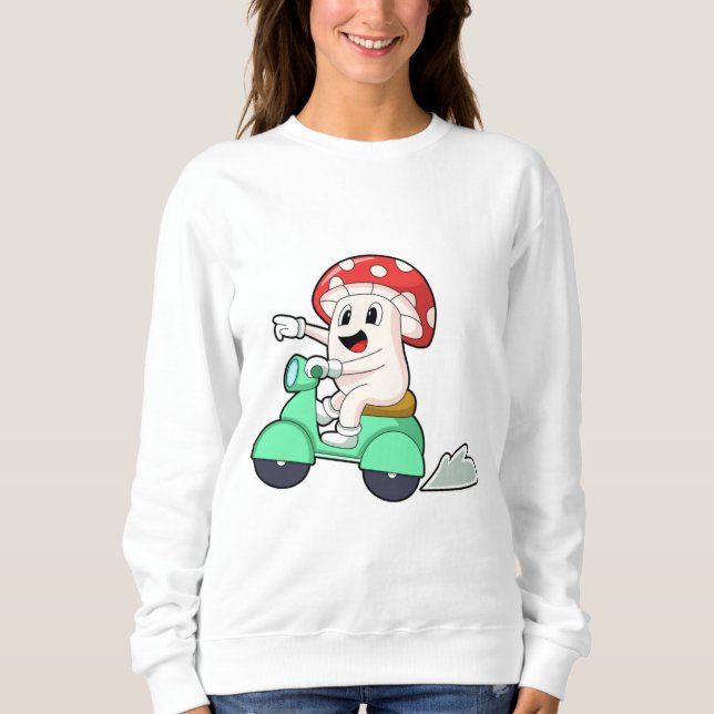 Sudadera El hongo como motociclista con Scooter.PNG (Anverso)
