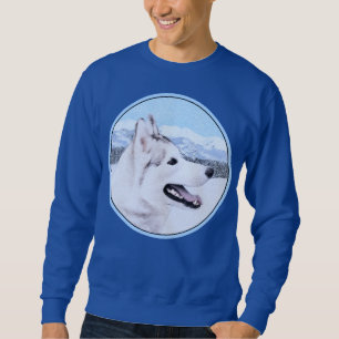Sudadera El Husky Siberiano (Plata y Blanco) Pintura de art