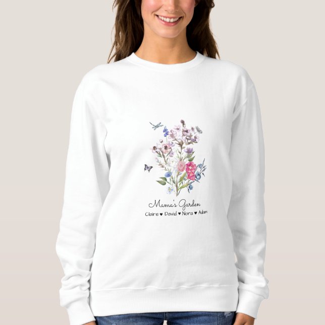 Sudadera El jardín personalizado de la mamá (Anverso)