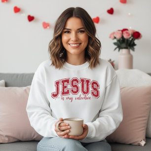 Sudadera El Jesús Elegante Es Mi Secuencia De Faux Rojo De 