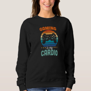 Sudadera El juego es mi reproductor de video de cardio Retr