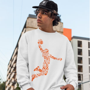 Sudadera El jugador de baloncesto golpea la simbología de l