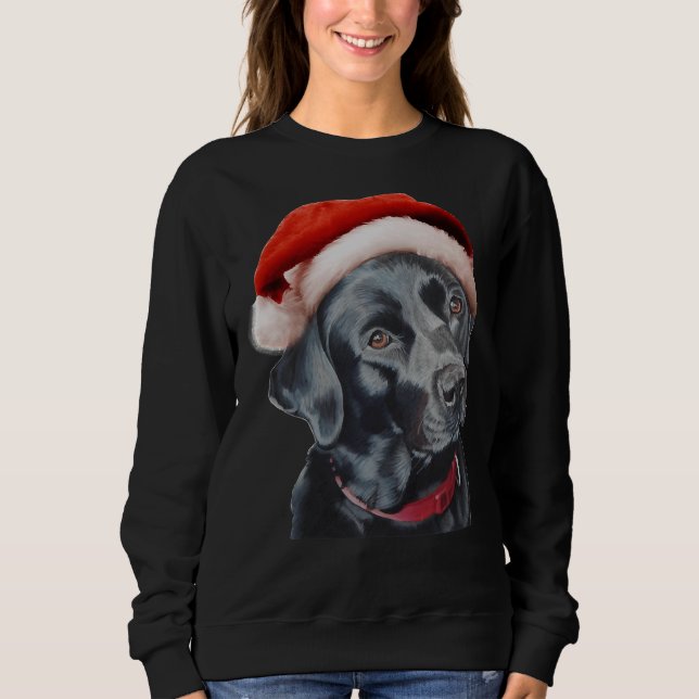 Sudadera El Labrador Negro En Los Navidades (Anverso)