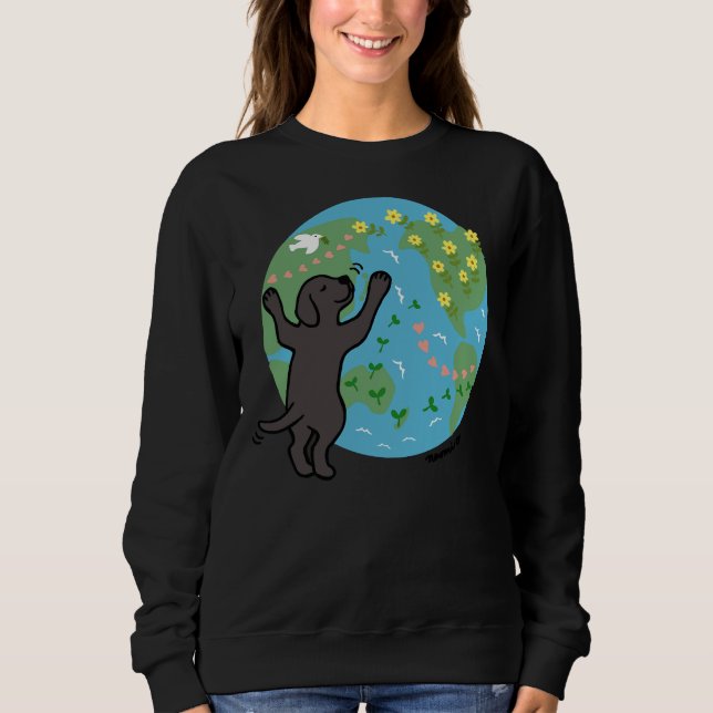 Sudadera El labrador negro me encanta la tierra (Anverso)