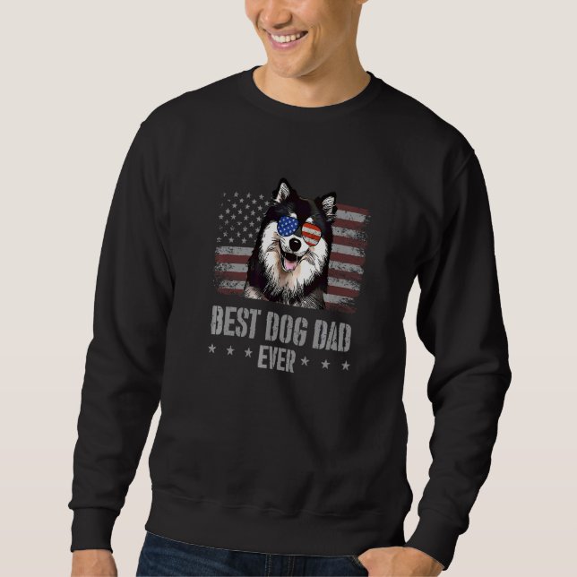 Sudadera El Lapphund Finlandés Mejor Perro Papá Retro Eeuu  (Anverso)