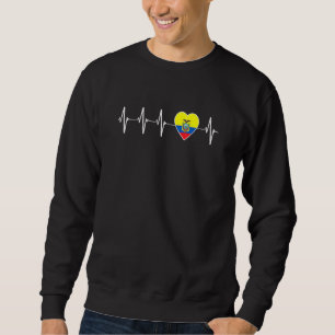 Sudadera El latido ecuatoriano me encanta la bandera de Ecu