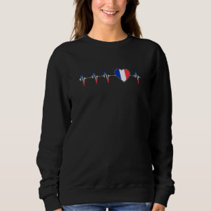 Sudadera El latido francés me encanta el orgullo cardíaco d