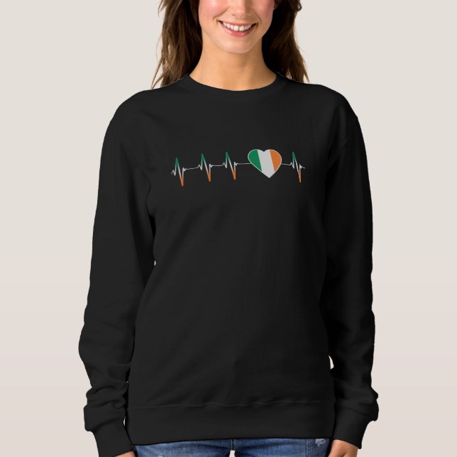 Sudadera El latido irlandés me encanta el orgullo cardíaco  (Anverso)