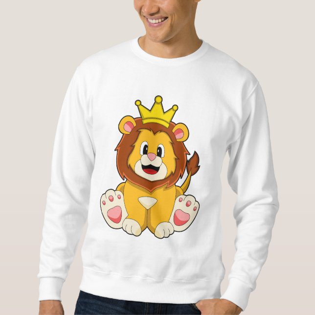 Sudadera El león como rey con corona (Anverso)