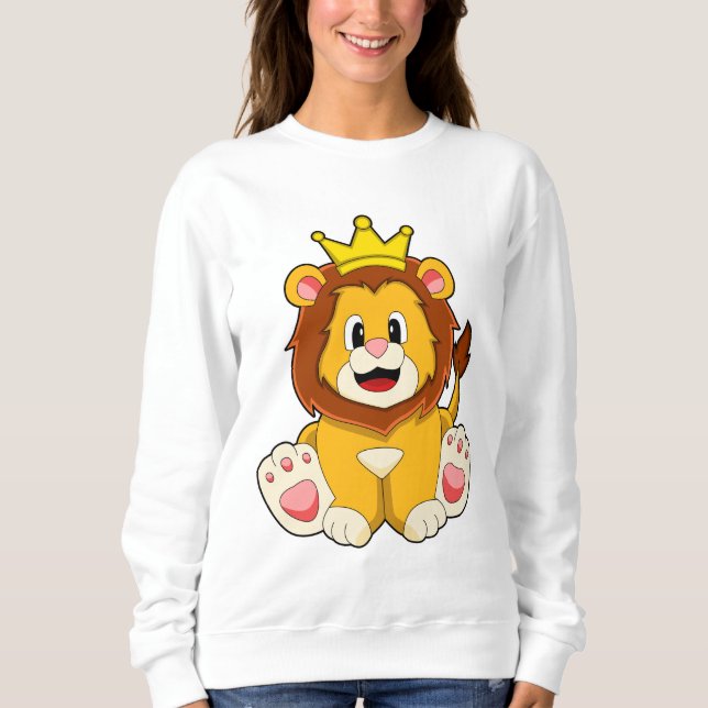 Sudadera El león como rey con corona (Anverso)