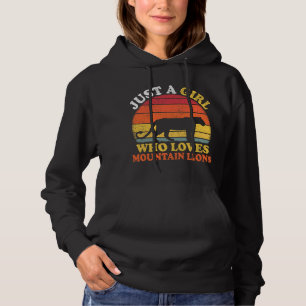 Sudadera El león de montaña vintage es sólo un Chica que am