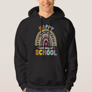 Sudadera El leopardo arcoiris feliz último día de graduació