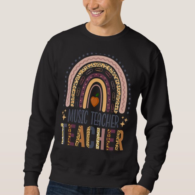 Sudadera El leopardo Boho Chicas de la música arcoiris (Anverso)