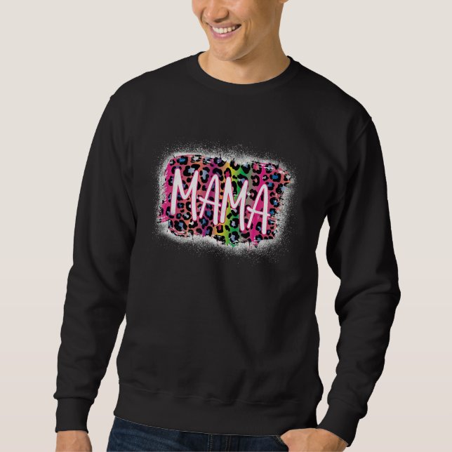 Sudadera El leopardo crudo arcoiris mamá Shirt Mamá la vida (Anverso)