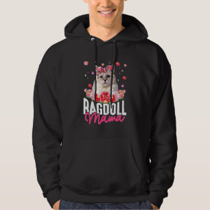 Sudadera El lindo Ragdoll Mama Flower Bandana Cat