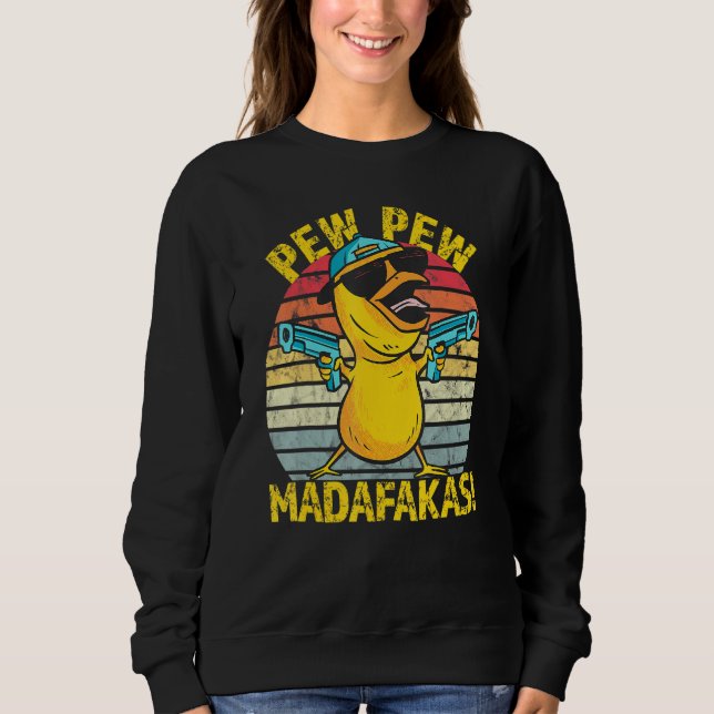 Sudadera El loco Gangster De Pollo Pew Pew Madafakas (Anverso)