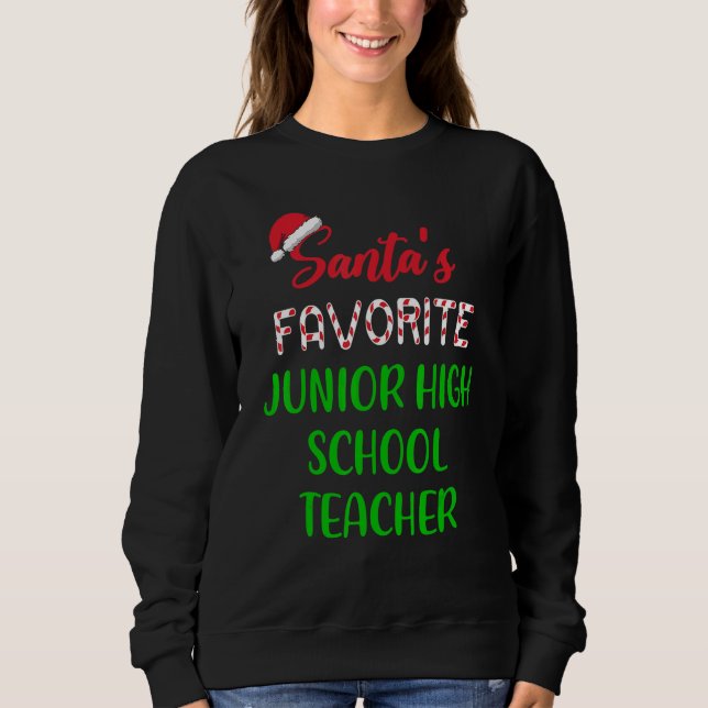 Sudadera El maestro de secundaria favorito de Santa   Crist (Anverso)