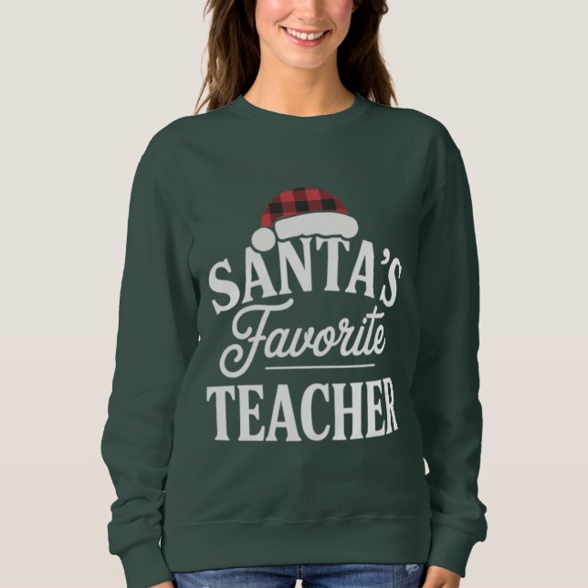 Sudadera El maestro favorito de Santa Navidad enseña a los  (Anverso)
