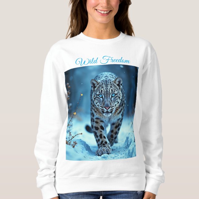 Sudadera El majestuoso depredador de ojos azules del leopar (Anverso)