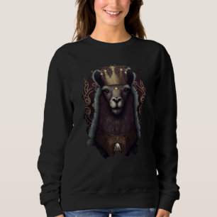 Sudadera El majestuoso rey alpaca con una corona