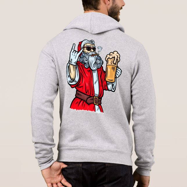 Sudadera El mal Papá Noel, el rock, la cerveza y el cigarro (Reverso)