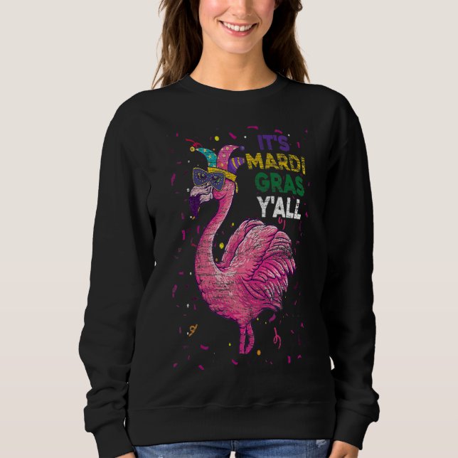 Sudadera El Mardi Gras Yall Flamingo (Anverso)