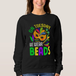 Sudadera El martes usamos cuentas Celebraciones de Mardi Gr
