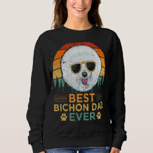 Sudadera El mejor Bichon Papá del Estilo Retro de los hombr