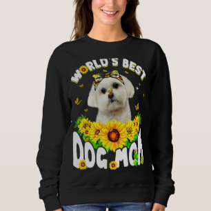 Sudadera El mejor día de la madre de perro maltesa del mund