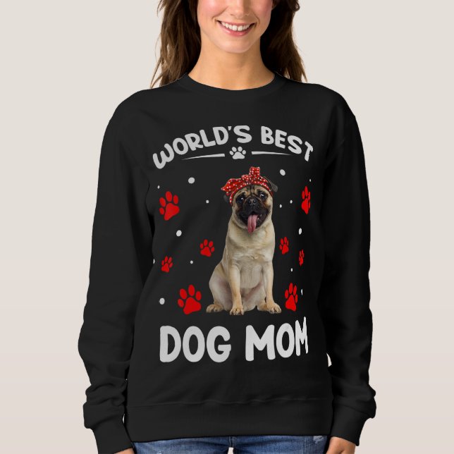 Sudadera El mejor día de la madre de pug (Anverso)