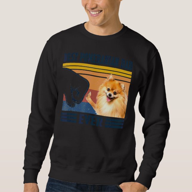 Sudadera El mejor día del padre de perro de Pomerania mascu (Anverso)