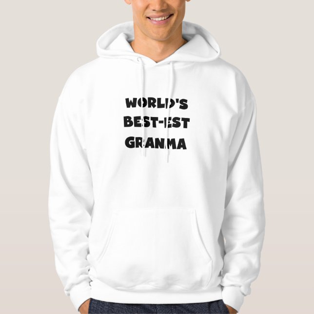 Sudadera El Mejor-est Granma del mundo blanco y negro (Anverso)