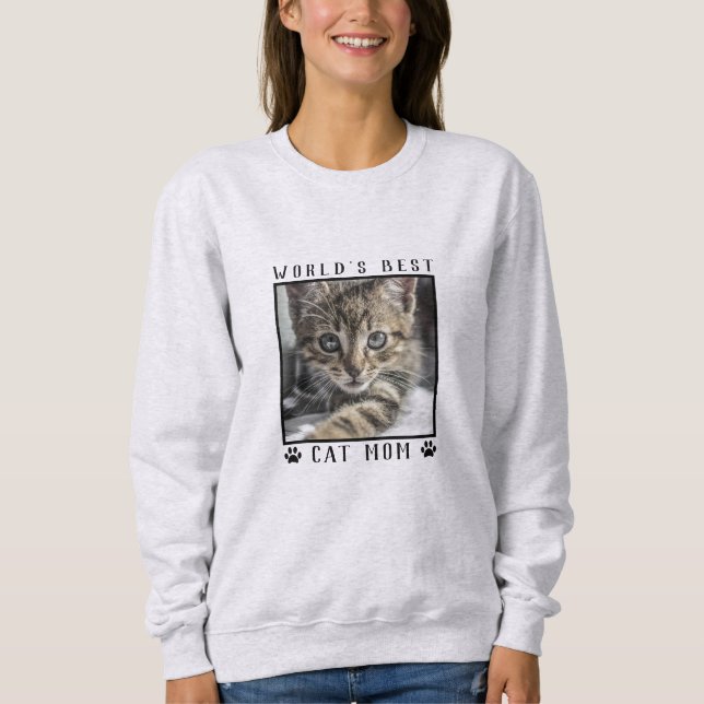 Sudadera El mejor gato del mundo que mamá pinta Mascota fot (Anverso)