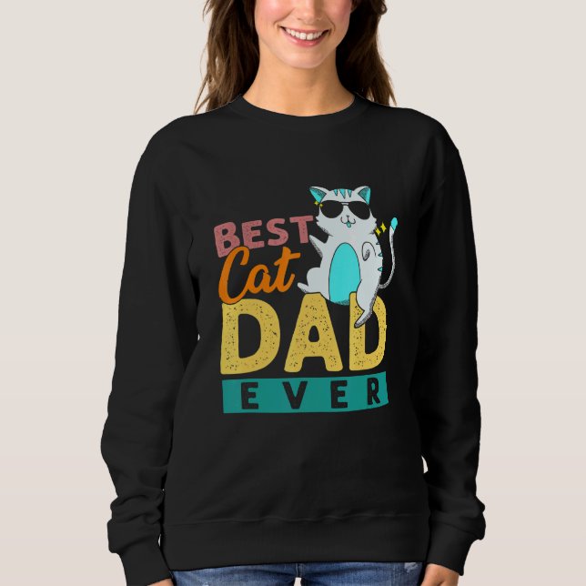 Sudadera El mejor gato del retro papá fue el Mascota de pap (Anverso)