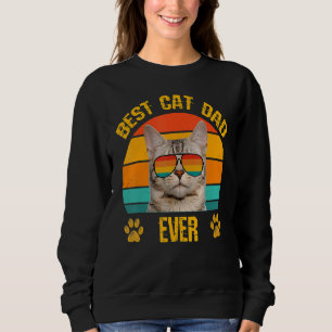 Sudadera El mejor gato papá papá papá gato con gafas de sol