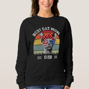 Sudadera El Mejor Gato Que Mamá Ha Vintado 4 De Julio Gato 