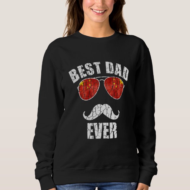 Sudadera El mejor padre chino jamás abuelo patriótico (Anverso)