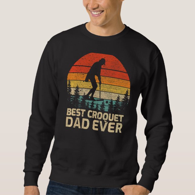 Sudadera El mejor padre croquet de moda masculino (Anverso)