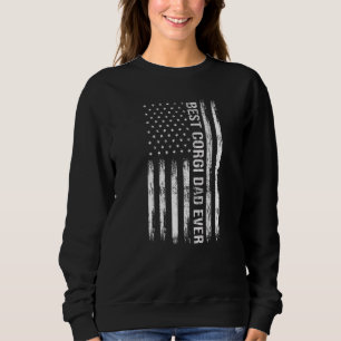 Sudadera El mejor padre de Corgi Perro Ever Bandera America