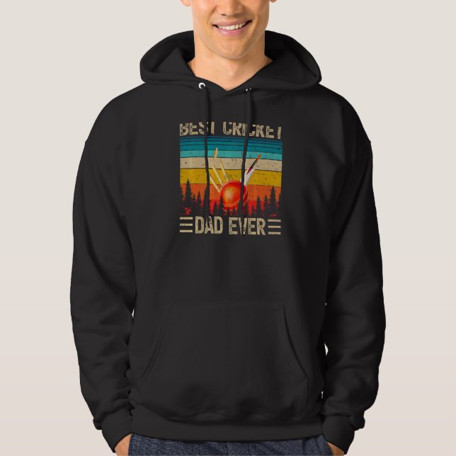 Sudadera El mejor padre de críquet de moda masculino (Anverso)