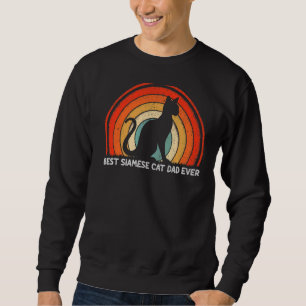 Sudadera El mejor padre de gato siamés de estilo retro para
