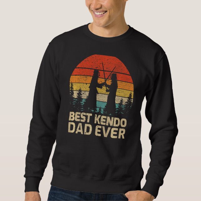 Sudadera El mejor padre de Kendo de Mens Retro (Anverso)